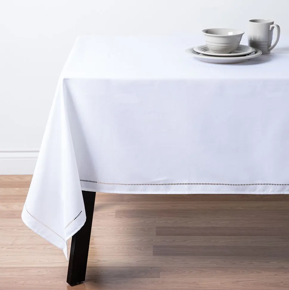 Harman Hemstitch Polyester Tablecloth 60"x120" (White)
