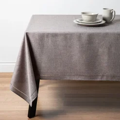 Harman Hemstitch Polyester Tablecloth 60"x90" (Dark Grey)