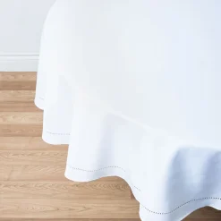 Harman Hemstitch Polyester Tablecloth 70" Round (White)