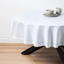 Harman Hemstitch Polyester Tablecloth 70" Round (White)