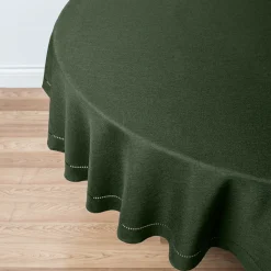 Harman Hemstitch Polyester Tablecloth 70" Round (Forest Green)