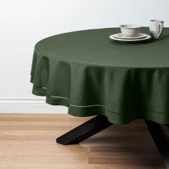 Harman Hemstitch Polyester Tablecloth 70" Round (Forest Green)