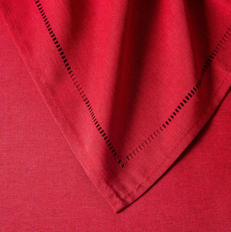 Harman Hemstitch Polyester Tablecloth 60"x120" (Red)