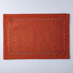 Harman Hemstitch Pumpkin Polyester Placemat