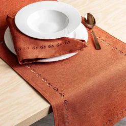 Harman Hemstitch Pumpkin Polyester Runner (14x120