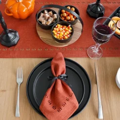 Harman Hemstitch Pumpkin Polyester Runner (14x120