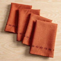 Harman Hemstitch Pumpkin Polyester Napkin - Set of 4
