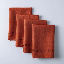 Harman Hemstitch Pumpkin Polyester Napkin - Set of 4