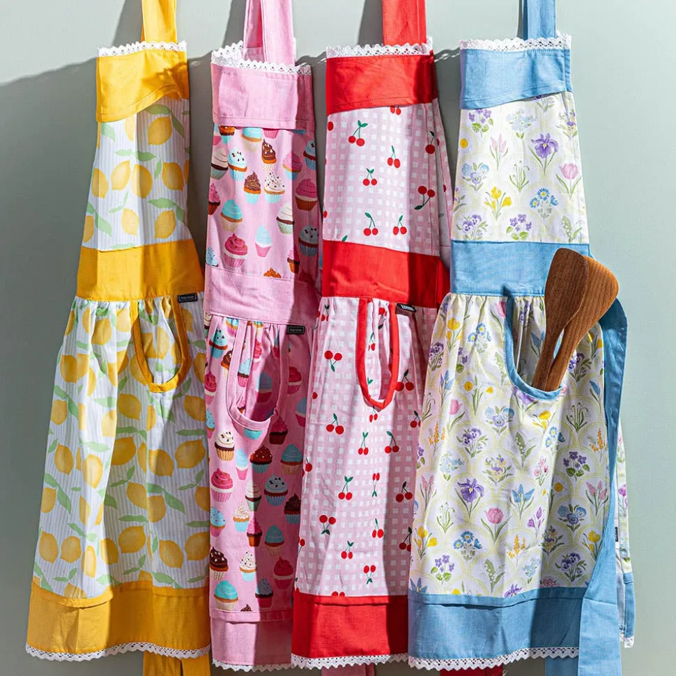 Harman Honey 'Lemon Stripe' Cotton Apron (Yellow)