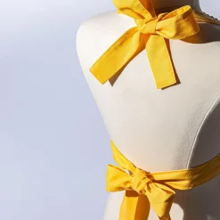 Harman Honey 'Lemon Stripe' Cotton Apron (Yellow)