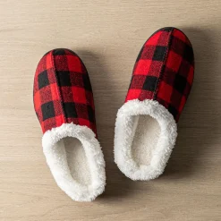 Harman Kodiak 'Faux Suede' Memory Foam Slippers Men (Buffalo Check)