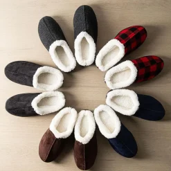 Harman Kodiak 'Faux Suede' Memory Foam Slippers Men (Buffalo Check)