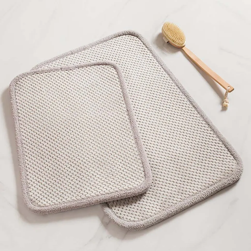 Harman Madame Bain Microfiber 17x24" Bathmat - Set of 2 (Light Grey)