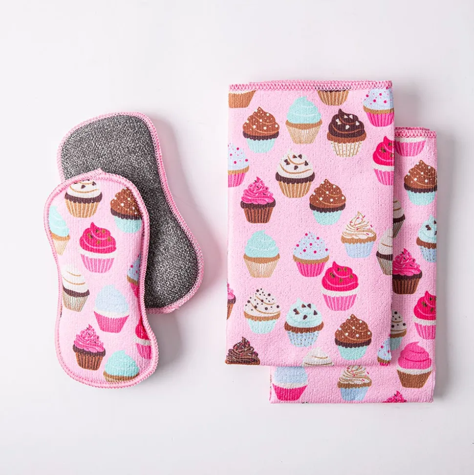 Harman Microfiber 'Cupcake' Sponge & Cloth Cleaning Set/4