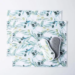 Harman Microfiber 'Olive' Sponge & Cloth - Set of 4