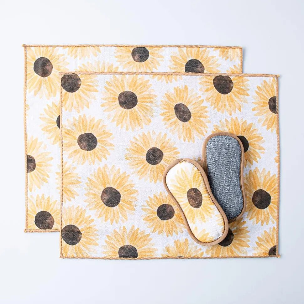 Harman Microfiber 'Sunflower' Sponge & Cloth - Set of 4