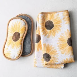 Harman Microfiber 'Sunflower' Sponge & Cloth - Set of 4