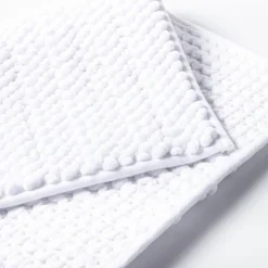 Harman Nubby Plush 17" x 24" Bathmat Anti-Skid (White)