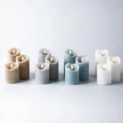 Harman One Touch LED Pillar Candle - Set of 3 (Grey)