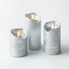 Harman One Touch LED Pillar Candle - Set of 3 (Silver)