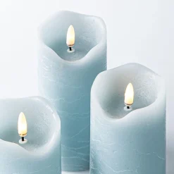 Harman One Touch LED Pillar Candle - Set of 3 (Soft Blue)