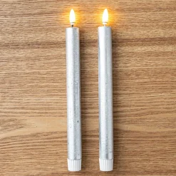 Harman One Touch LED Taper Candle - Set of 2 (Silver)