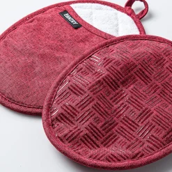 Harman Pantry Chambray Cotton Pot Holder - Set of 2 (Red)