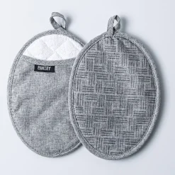 Harman Pantry Chambray Cotton Pot Holder - Set of 2 (Grey)