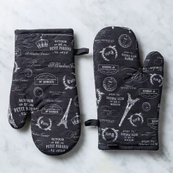 Harman Paris Passport Cotton Oven Mitt - Set of 2 (Black)