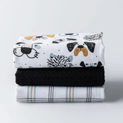 Harman 'Pet Faces' Cotton Kitchen Towel - Set of 3