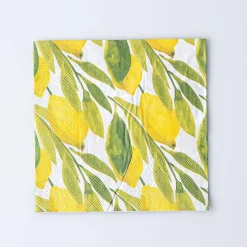 Harman 3-Ply 'Lemon Print' Paper Napkin - 20pc (Yellow)