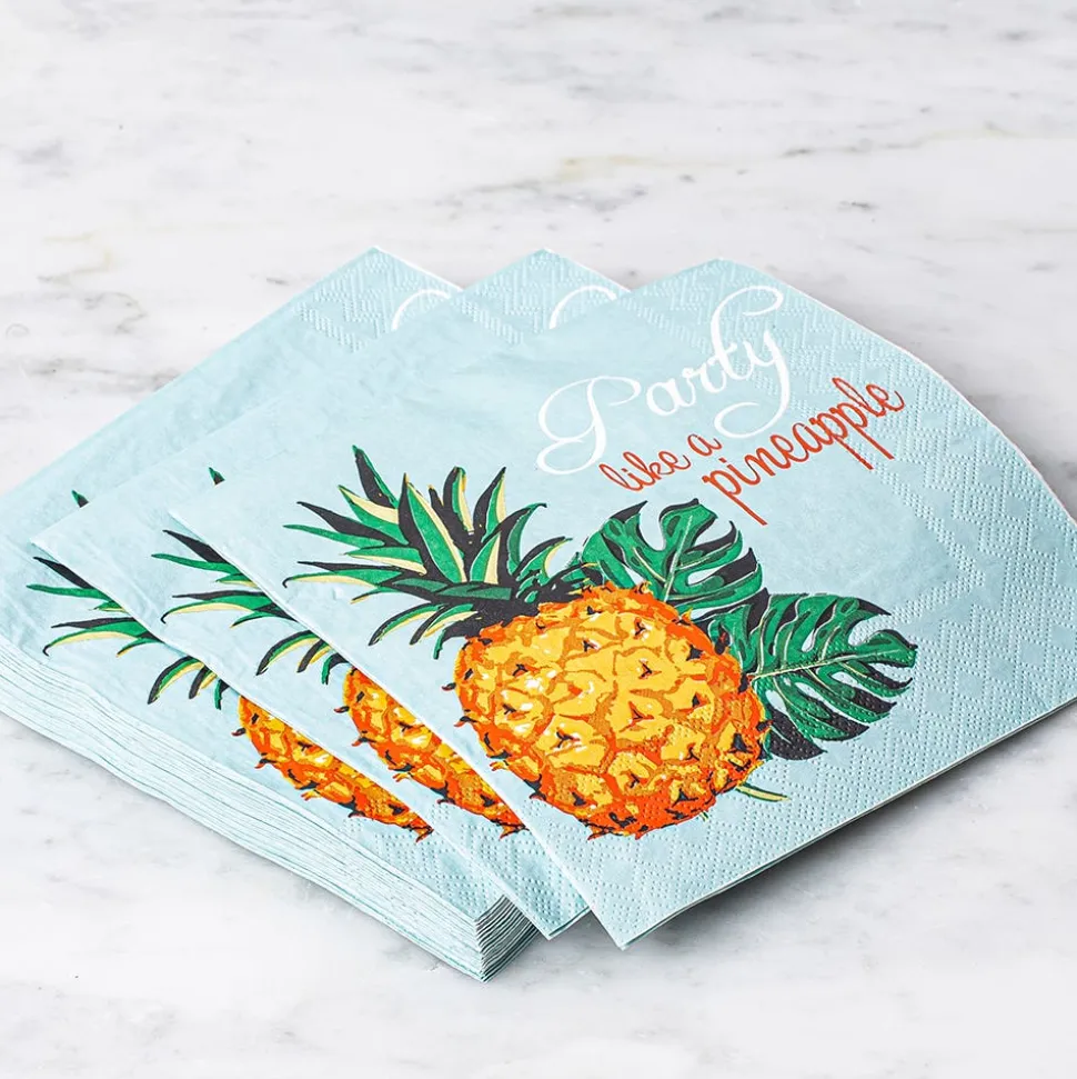 Harman 3-Ply 'Party Like A Pineapple' Paper Napkin - 20pc (Blue)