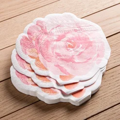 Harman 3-Ply 'Peony' Paper Napkin Shaped - 20pc (Pink)