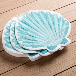 Harman 3-Ply 'Seashell' Shaped Paper Napkin - 20pc (Aqua)