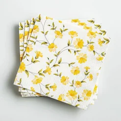 Harman 3-Ply 'Yellow Floral' Paper Napkin - 20pc