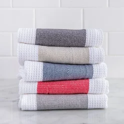 Harman Premium Quality 'Blocks' Kitchen Towel - Set of 3 (Grey)