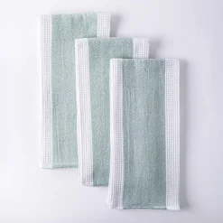 Harman Premium Quality 'Blocks' Kitchen Towel - Set of 3 (Light Green)