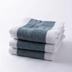 Harman Premium Quality 'Blocks' Kitchen Towel - Set/3 (Light Blue)
