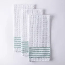 Harman Premium Quality 'Horizontal' Kitchen Towel - S/3 (Green)