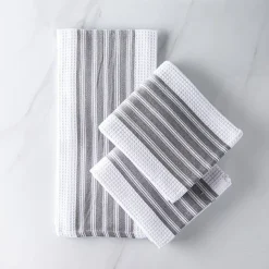 Harman Premium Quality 'Vertical' Kitchen Towel - Set of 3 (Grey)