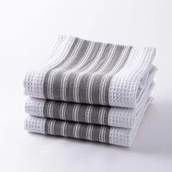 Harman Premium Quality 'Vertical' Kitchen Towel - Set of 3 (Grey)