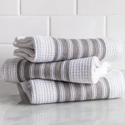 Harman Premium Quality 'Vertical' Kitchen Towel - Set of 3 (Grey)