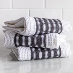 Harman Premium Quality 'Vertical' Kitchen Towel - Set of 3 (Black)