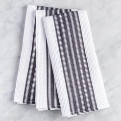 Harman Premium Quality 'Vertical' Kitchen Towel - Set of 3 (Black)