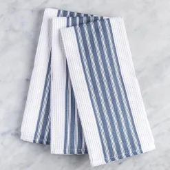 Harman Premium Quality 'Vertical' Kitchen Towel - Set of 3 (Navy)