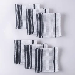Harman Premium Quality 'Vertical' Cotton Dish Cloth - S/6 (Navy)