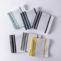 Harman Premium Quality 'Vertical' Cotton Dish Cloth - S/6 (Grey)