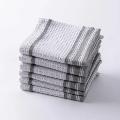 Harman Premium Quality 'Vertical' Cotton Dish Cloth - S/6 (Grey)
