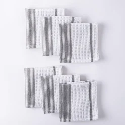 Harman Premium Quality 'Vertical' Cotton Dish Cloth - S/6 (Grey)