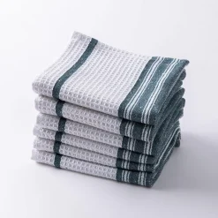 Harman Premium Quality 'Vertical' Cotton Dish Cloth - S/6 (Blue)